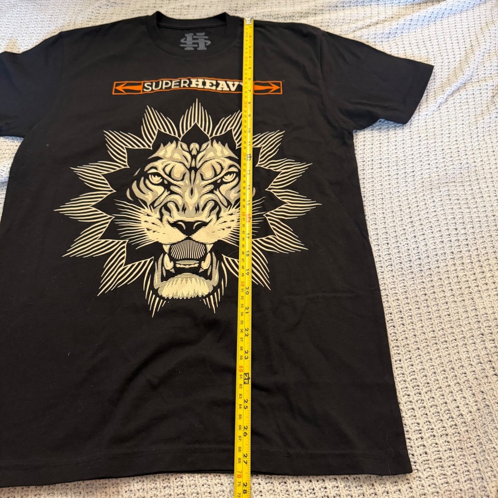 SuperHeavy Band T-Shirt Mens Black Lion Graphic Rock Supergroup Mick Jagger Tee - Picture 4 of 6